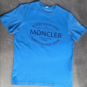 Moncler Bright Blue Logo Crewneck Tee